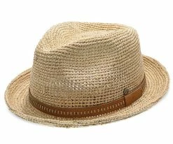 Cast Away - Walrus Hats Crocheted Raffia Straw Fedora Hat W/ Band