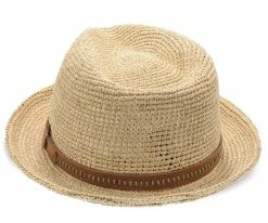 Cast Away - Walrus Hats Crocheted Raffia Straw Fedora Hat W/ Band