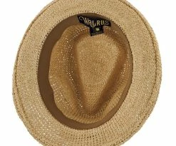 Cast Away - Walrus Hats Crocheted Raffia Straw Fedora Hat W/ Band