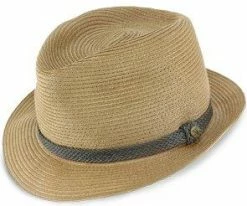 Men Sandbar - Walrus Hats Paper Braid Straw Fedora Hat W/ Grey Band