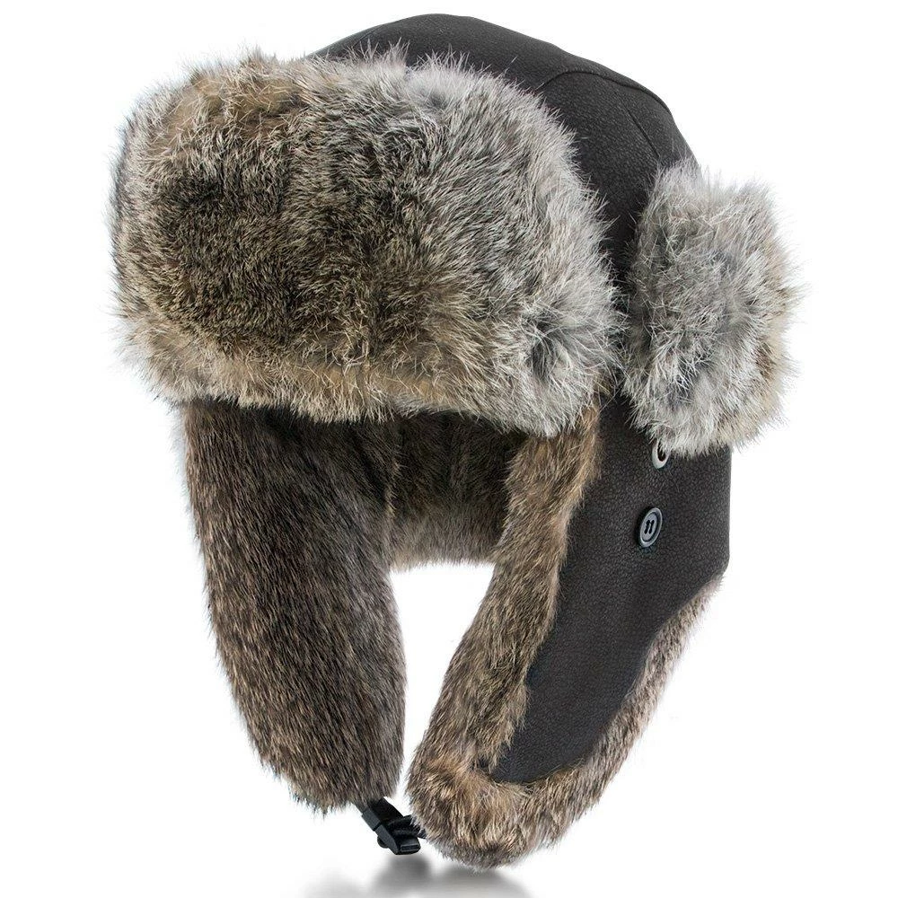 Cheapest ๐ Men Walrus Hats Genuine Rabbit Fur Brown Trapper Hat ๐ 2 Men Walrus Hats Genuine Rabbit Fur Brown Trapper Hat