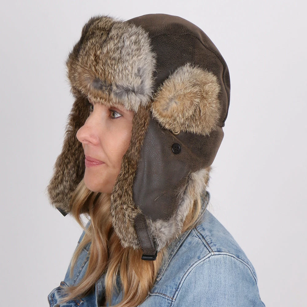 Cheapest ๐ Men Walrus Hats Genuine Rabbit Fur Brown Trapper Hat ๐ 23 Men Walrus Hats Genuine Rabbit Fur Brown Trapper Hat