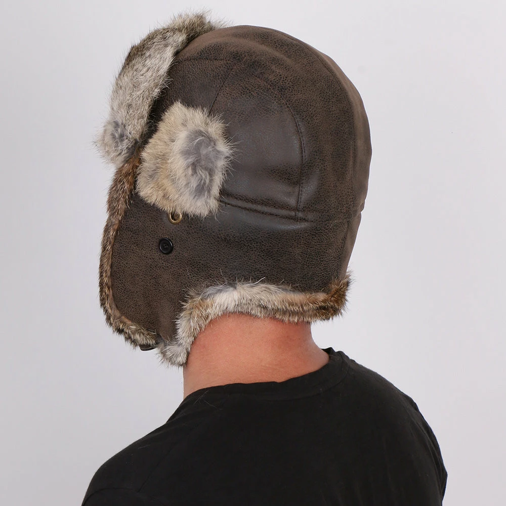 Cheapest ๐ Men Walrus Hats Genuine Rabbit Fur Brown Trapper Hat ๐ 22 Men Walrus Hats Genuine Rabbit Fur Brown Trapper Hat