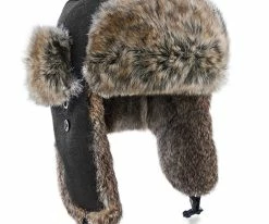 Buy ๐ Men Walrus Hats Faux Fur Brown Trapper Hat โจ 27 Men Walrus Hats Faux Fur Brown Trapper Hat