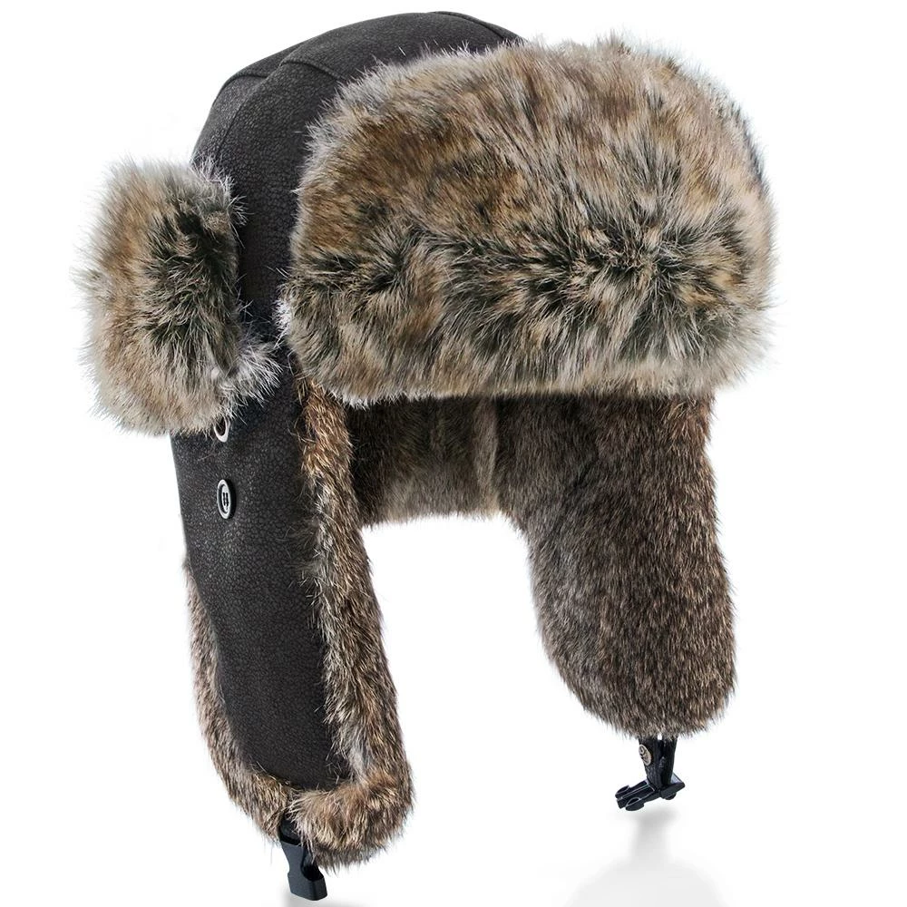 Buy ๐ Men Walrus Hats Faux Fur Brown Trapper Hat โจ 4 Men Walrus Hats Faux Fur Brown Trapper Hat