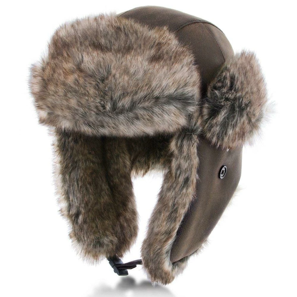Buy ๐ Men Walrus Hats Faux Fur Brown Trapper Hat โจ 3 Men Walrus Hats Faux Fur Brown Trapper Hat