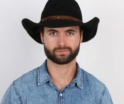 Men Shetland - Walrus Hats Dark Brown Wool Felt Cowboy Hat - H7013