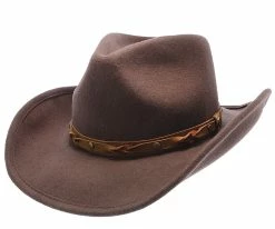 Men Shetland - Walrus Hats Dark Brown Wool Felt Cowboy Hat - H7013