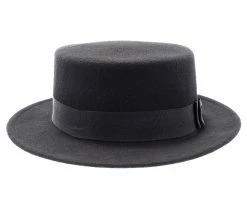 Men Whistler - Walrus Hats Black Wool Felt Pork Pie Hat - H7016