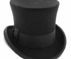 Mad Hatter - Walrus Hats Wool Felt 6 In. Height Victorian Top Hat - H7020 Men