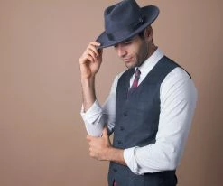 Imperial - Walrus Hats White Center Dent Wool Felt Fedora Hat Men