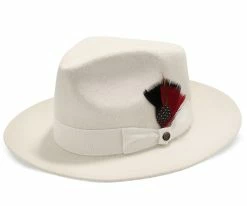 Imperial - Walrus Hats White Center Dent Wool Felt Fedora Hat Men