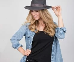 Men Tampa - Walrus Hats Grey Center Dent Wool Felt Fedora Hat