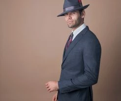 Men Tampa - Walrus Hats Grey Center Dent Wool Felt Fedora Hat
