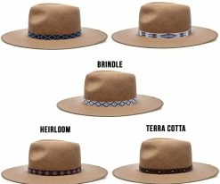 Walrus Hats Castle Brown Fedora Hat W/ Western Bands Men