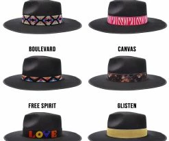 Men Walrus Hats Castle Black Fedora Hat W/ Festival Bands