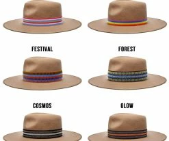 Walrus Hats Castle Brown Fedora Hat W/ Festival Bands Men