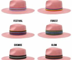 Walrus Hats Castle Pink Fedora Hat W/ Festival Bands