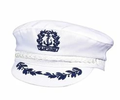 Men Nereus - Aegean AEG112 White Cotton Captain's Cap