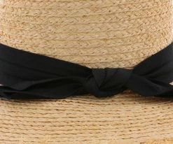 Cristobel - Brooklyn Natural Raffia Straw Boater Hat W/ Frayed Edge - BKN1521 Men