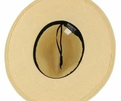 Palmara - Brooklyn Tea Straw Pinch Front Fedora Hat W/ Metallic Band - BKN1510 Men