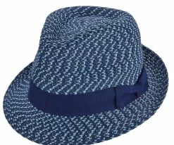 Bushwick - Brooklyn Navy Paper Braid Straw Fedora Hat - BKN1435