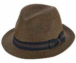 Bedford - Brooklyn Grey Paper Braid Straw Fedora Hat - BKN1434 Men