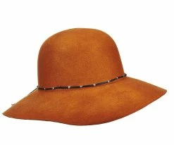 Men Sunburst - Callanan LV355 Rust Wool Felt Wide Brim Hat W/ Silver Nugget Band