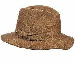 Central Park - Callanan LV350 Pecan Wool Felt Safari Hat W/ Bow And Metallic Stud Men