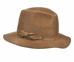 Central Park - Callanan LV350 Pecan Wool Felt Safari Hat W/ Bow And Metallic Stud Men