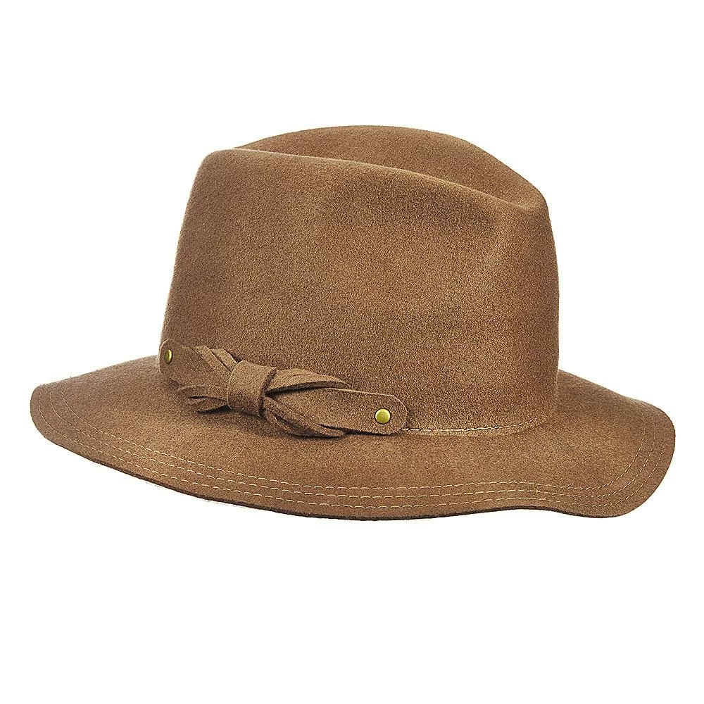 Deals ๐ Central Park - Callanan LV350 Pecan Wool Felt Safari Hat W/ Bow And Metallic Stud Men ๐ 2 Central Park - Callanan LV350 Pecan Wool Felt Safari Hat W/ Bow And Metallic Stud Men