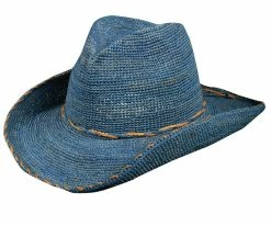Callanan CR192 Natural Crocheted Raffia Straw Western Hat Men