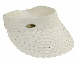 Capelli Cappelli CSW61 White Paper Braid Sparkle Visor Hat Men