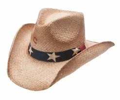 Charlie 1 Horse Hats Stars And Stripes - Charlie 1 Horse Sweated Straw Cowboy Hat - CSSTRS Men