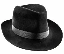 Men Christys Of London Black Foldaway Derby Fur Felt Hat - 0996