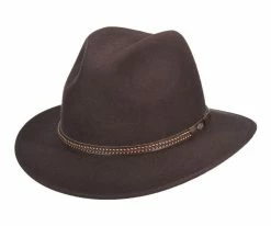 Men Explorer - Scala DF161 Black Crushable Wool Felt Safari Hat