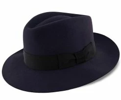 Egan - Dobbs Navy Fur Felt Fedora Hat