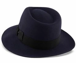 Egan - Dobbs Navy Fur Felt Fedora Hat