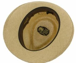 Hot To Trot - Dobbs Natural Twisted Panama Fedora Hat (Brown Band)