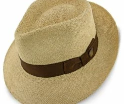Hot To Trot - Dobbs Natural Twisted Panama Fedora Hat (Brown Band)
