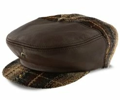 Men Abernathy - Dobbs Wool Blend / Leather Newsboy Cap - Made In USA