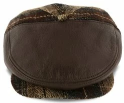 Men Abernathy - Dobbs Wool Blend / Leather Newsboy Cap - Made In USA