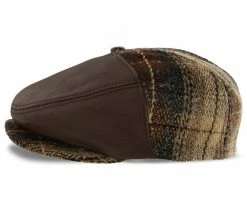 Men Abernathy - Dobbs Wool Blend / Leather Newsboy Cap - Made In USA