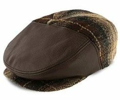 Men Abernathy - Dobbs Wool Blend / Leather Newsboy Cap - Made In USA