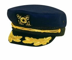 Dorfman Pacific Men Navigator - DPC MC52 White & Black Twill Nautical Cap