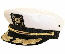 Dorfman Pacific Men Navigator - DPC MC52 White & Black Twill Nautical Cap