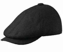 Dorfman Pacific Ravine - DPC MW185 Black Wool Blend Ivy Cap W/ Fleece Earlaps
