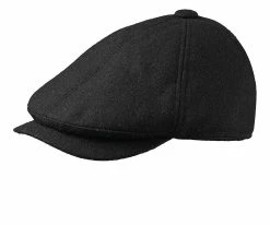 Dorfman Pacific Ravine - DPC MW185 Black Wool Blend Ivy Cap W/ Fleece Earlaps
