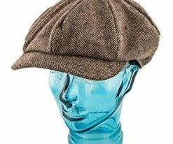 Dorfman Pacific DPC MW236 Brown Wool Blend Newsboy Cap