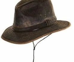 Dorfman Pacific Men Mount Rainier - DPC MC254 Brown Weathered Cotton Outback Aussie Hat